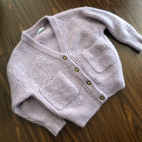 Zara Sweaters - Chunky Lavender Cardigan